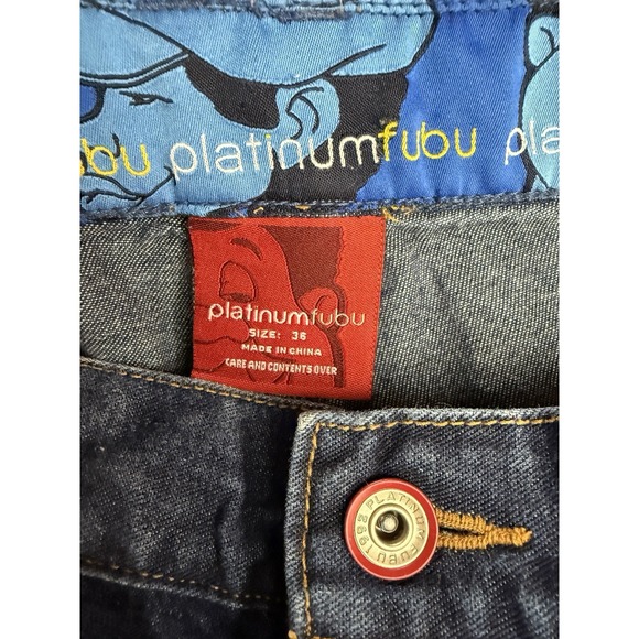 Platinum Fubu Fat Albert Baggy Jeans Men's Actual 35 (tagged 36) Streetwear Y2K - Picture 6 of 14